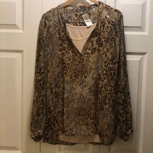 Roz & Ali leapord  blouse detachable